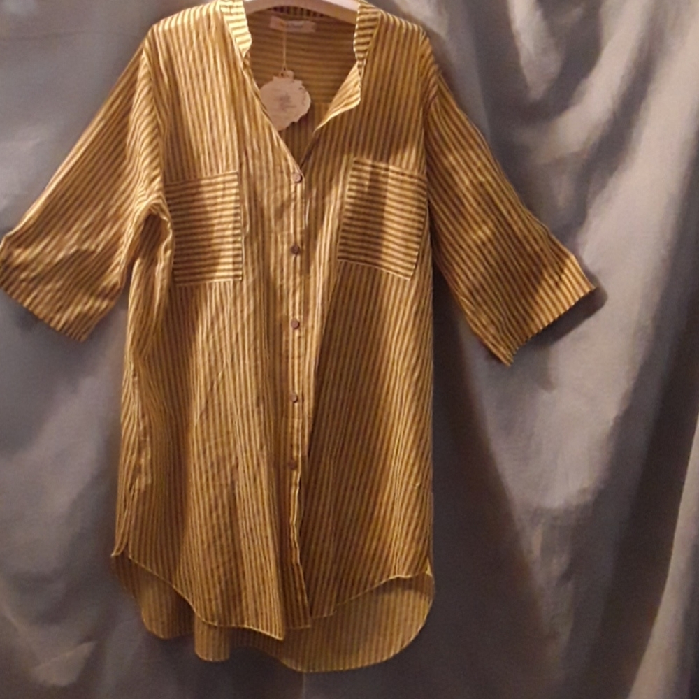 Simply Couture oversized striped button top